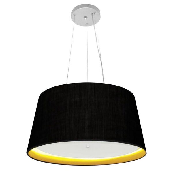 Pendente Cone Preto E Amarelo Mj-4144 Para Mesa De Jantar E E