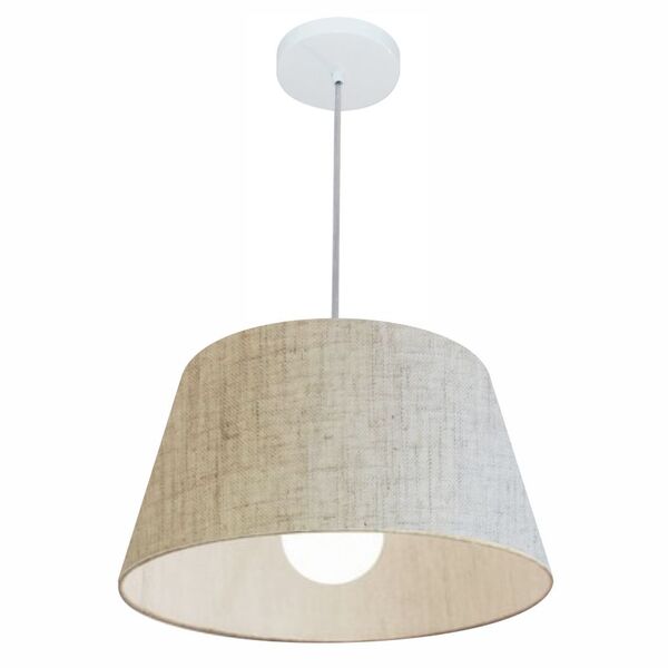 Pendente Cone Rustico Bege Mj-4039 Para Mesa De Jantar E Estar