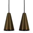 Pendente Cone Starlight Bronze Preto Kit Com 2