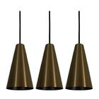 Pendente Cone Starlight Bronze Preto Kit Com 3