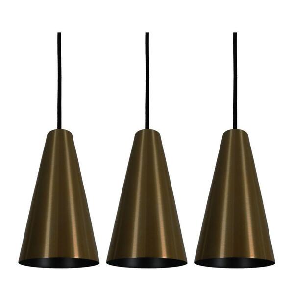 Pendente Cone Starlight Bronze Preto Kit Com 3