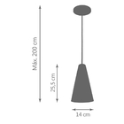 Pendente Cone Starlight Dourado Preto