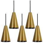 Pendente Cone Starlight Dourado Preto Kit Com 5