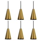 Pendente Cone Starlight Dourado Preto Kit Com 6