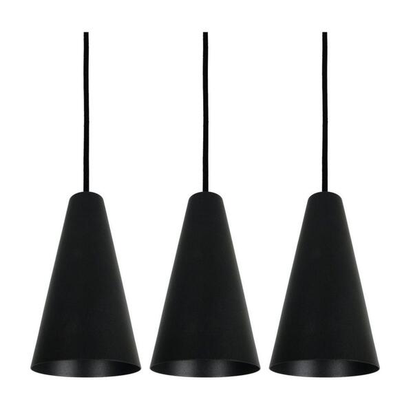 Pendente Cone Starlight Preto Kit Com 3