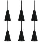 Pendente Cone Starlight Preto Kit Com 6