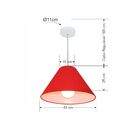 Pendente Cone Vermelho Mj-4078 Para Mesa De Jantar E Estar