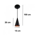 Pendente Cônico Alumínio Cone Emalustres