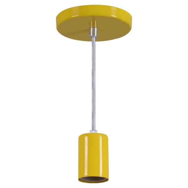 Pendente Copinho Soquete Luminária Lustre Alumínio Amarelo -