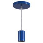 Pendente Copinho Soquete Luminária Lustre Alumínio Azul Royal