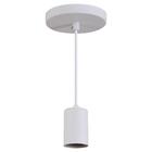 Pendente Copinho Soquete Luminária Lustre Alumínio Branco Tex