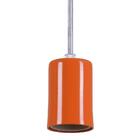 Pendente Copinho Soquete Luminária Lustre Alumínio Laranja -