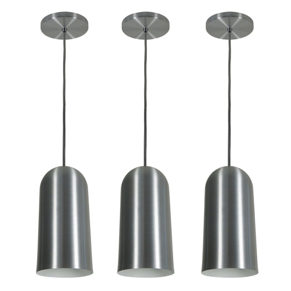 Pendente Copo Max Aço Escovado Kit Com 3