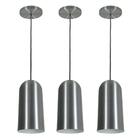 Pendente Copo Max Aço Escovado Kit Com 3