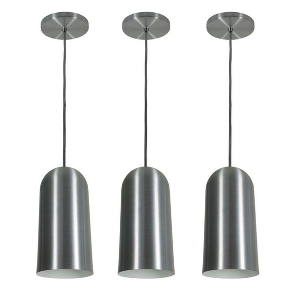 Pendente Copo Max Aço Escovado Kit Com 3