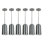 Pendente Copo Max Aço Escovado Kit Com 6