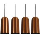 Pendente Copo Max Cobre Preto Kit Com 4