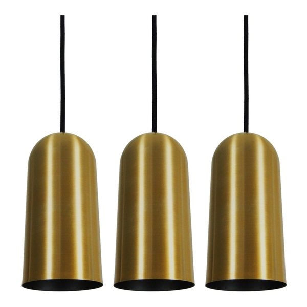 Pendente Copo Max Dourado Preto Kit Com 3