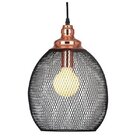 PENDENTE COPPER BELLA PRETO COM COBRE Ø28X41CM 1*E27 - XN003