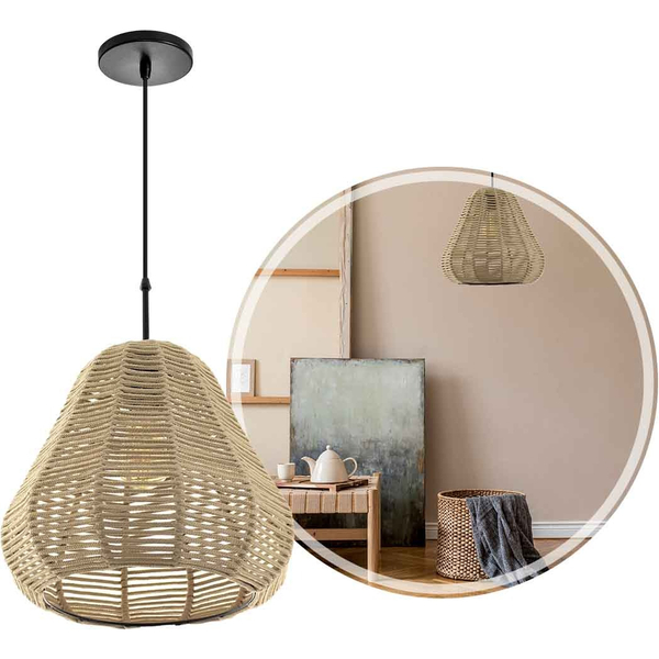 Pendente Corda Nautica 01 Areia Para E27 St2974