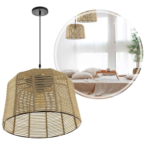 Pendente Corda Nautica 06 Areia Para E27 St2974