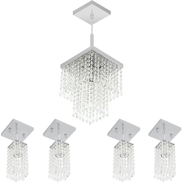 Pendente Cristal Acrilico Marrycrillic +4 Lustre Clearcrilic