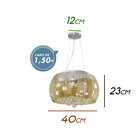 Pendente Cristal Bella Soho Ambar 40cm P/ 5xg9 Pd002am St586