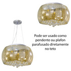 Pendente Cristal Bella Soho Ambar 40cm P/ 5xg9 Pd002am St586