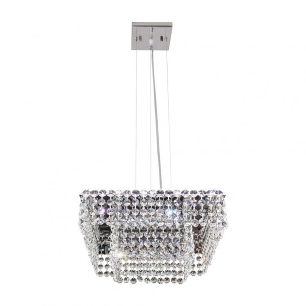 Pendente Cristal Quadrado 30x30x11cm 6 Luzes G9 Milano Gpmi30