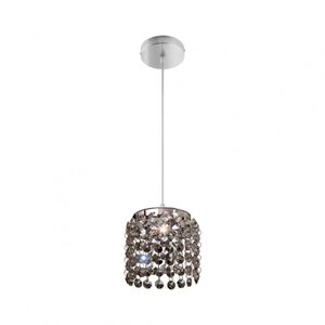 Pendente Cristal Redondo Ø12x10,5cm 1 Luz G9 Milano Bronzearte Fumê ...
