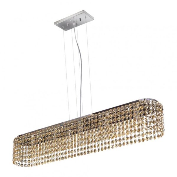 Pendente Cristal Retangular 80x11,5x13cm 5 Lâmpadas G9 Milano