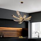 Pendente Cristal Squid Dourado 80cm Led 60w 6000lm 3000k Bivo