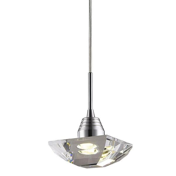 Pendente Cristal Transparente 15cm Led 3w Mais Luz Bivolt