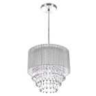 Pendente Cupula Cristal Acr. Manucrilic + Deslocador Prata