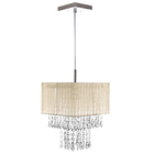 Pendente Cupula Cristal Acr Marrycrilic Bege Com Deslocador