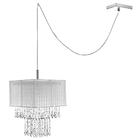 Pendente Cupula Cristal Acr Marrycrilic Prata Com Deslocador