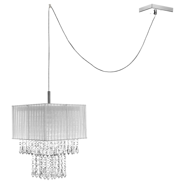 Pendente Cupula Cristal Acr Marrycrilic Prata Com Deslocador