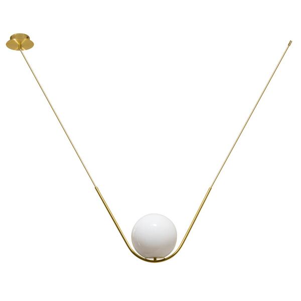 Pendente Cúpula Globo Vidro Leitoso Cora Ouro P/ Led G9 St1753