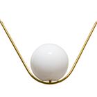 Pendente Cúpula Globo Vidro Leitoso Ouro Fosco Cora P/ 1 E27