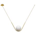 Pendente Cúpula Globo Vidro Leitoso Ouro Fosco Cora P/ 1 E27