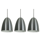 Pendente Cúpula Linus Aço Escovado Kit Com 3