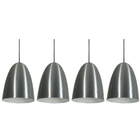 Pendente Cúpula Linus Aço Escovado Kit Com 4