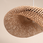 Pendente Curvas 1 Lâmpada Bambu E27 69cm Oikos