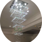 Pendente De Cristal Com Até 1,90m Base De Inox 60x60cm 1,50m