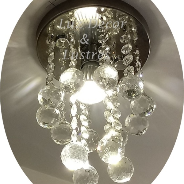 Pendente De Cristal Para Lavabo, Hall Com Lâmpada Bq Inclusa