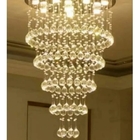 Pendente De Cristal Para Sala De Estar Com Base De Inox 50cm