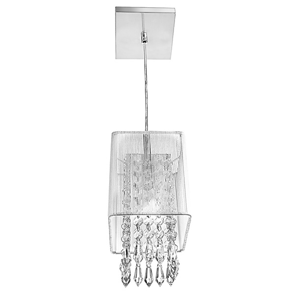 Pendente De Cupula Quadrado Clearfio Cristal Acrílico Branco