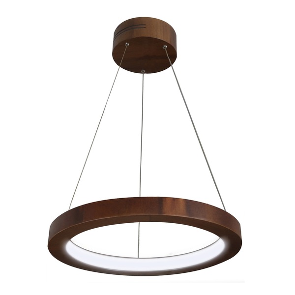 Pendente De Madeira Sirius Led 6000k Acrílico 50 Cm Imbuia