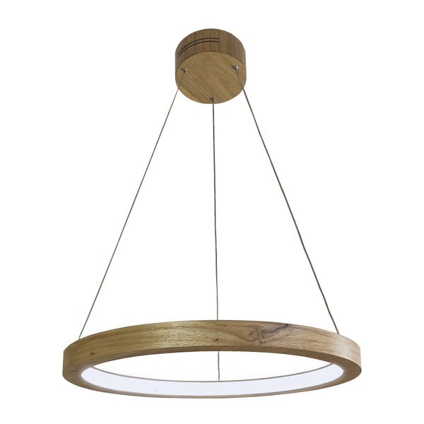 Pendente De Madeira Sirius Led 6000k Acrílico 60 Cm Freijó