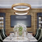 Pendente De Madeira Sirius Led 6000k Acrílico 60 Cm Freijó